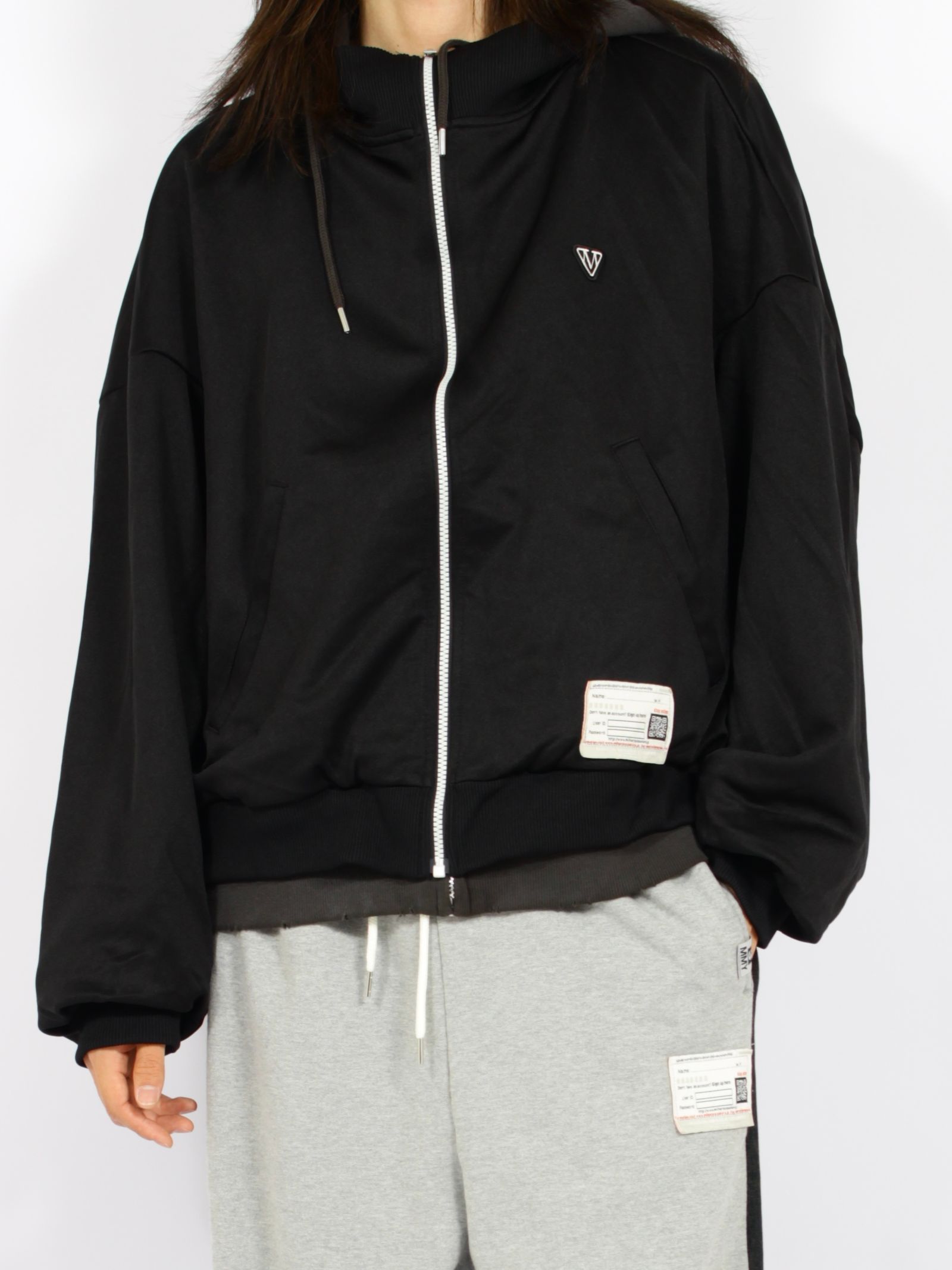 【26AW】 トラック ジャケット レイヤード スウェット パーカー / TRACK JACKET LAYERED / ブラック