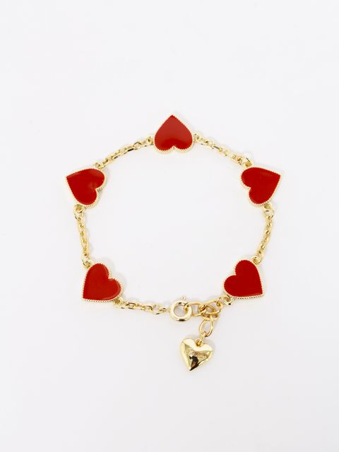 【26AW】チェーン ハート ブレスレット / CHAIN HEART BRACELET / レッド