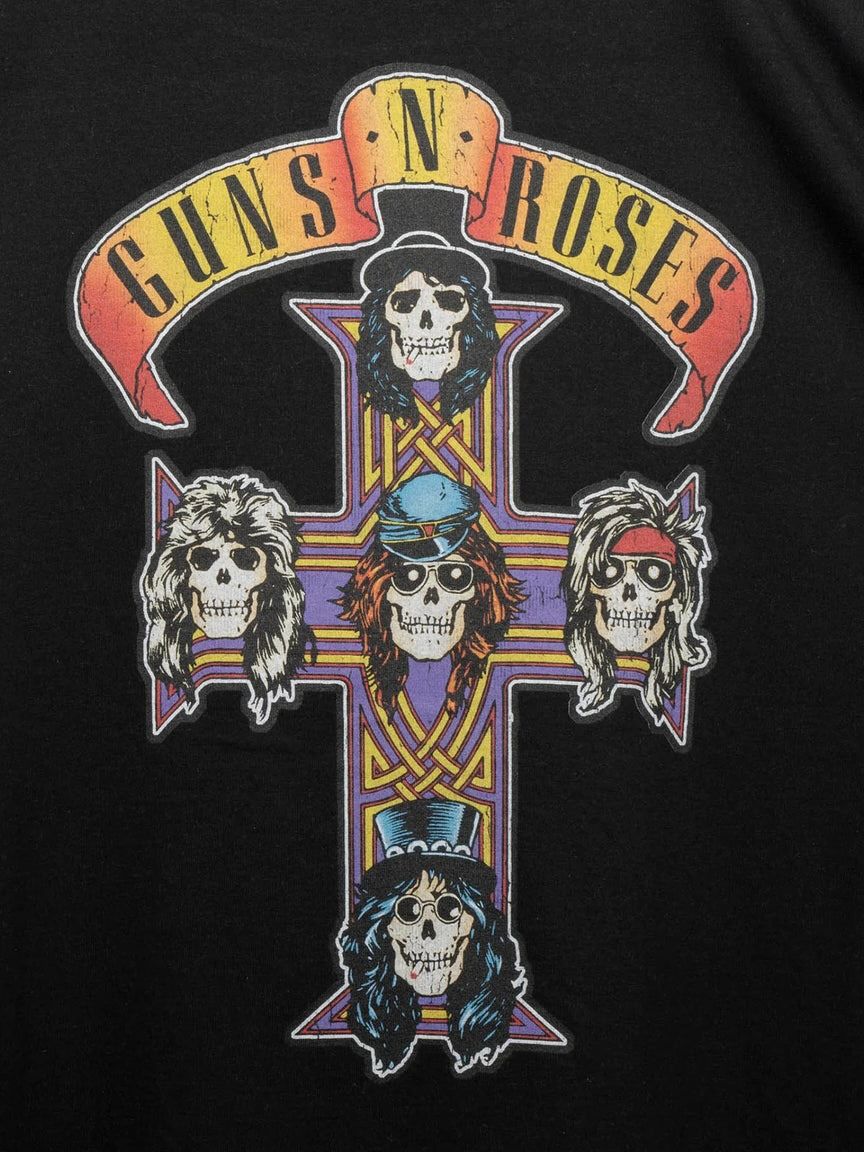 ガンズ・アンド・ローゼズ オーバーサイズ Tシャツ / GUNS N' ROSES PRIME-OVER CREW NECK T-SHIRT #1 / ブラック