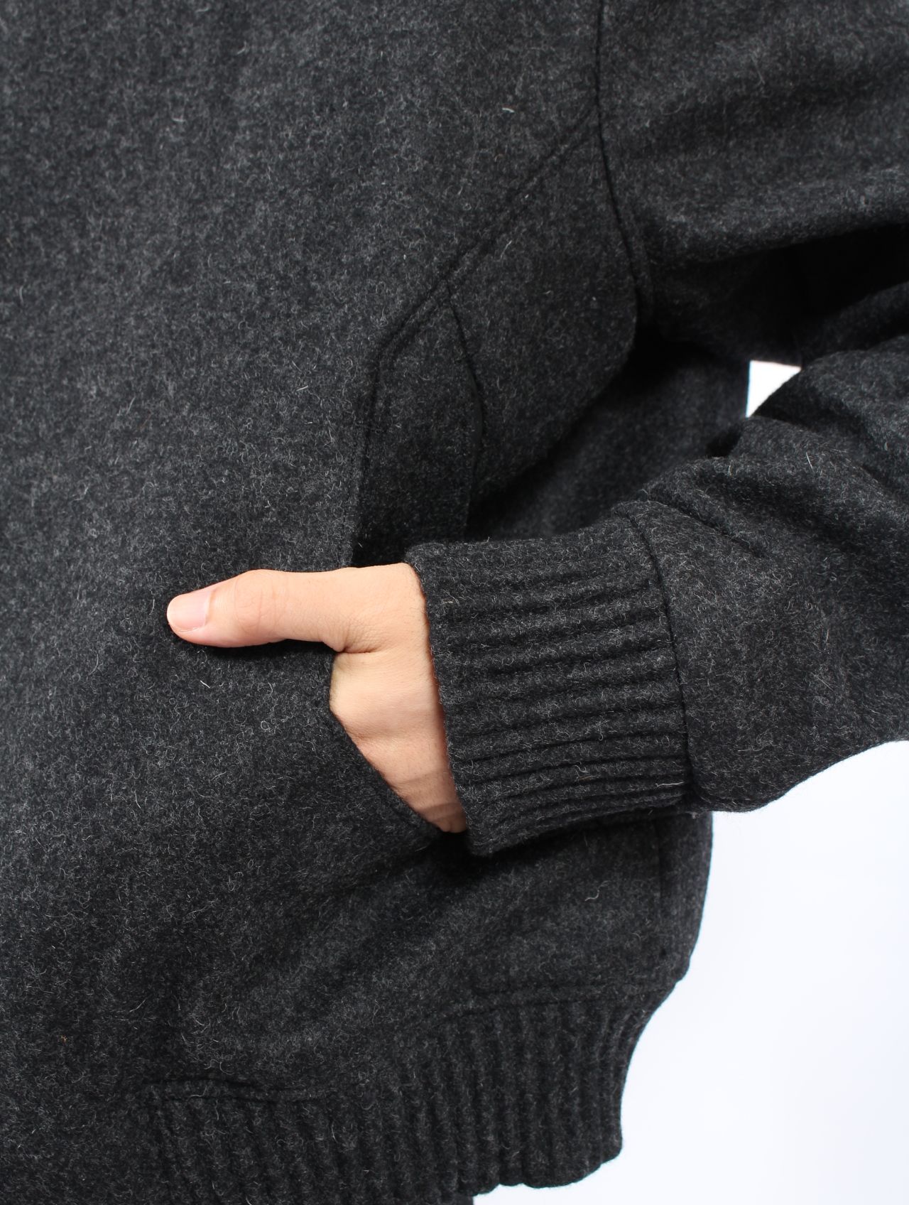 【25AW】メルトン ボンバー ジャケット / Melton Bomber Jacket / ブラック
