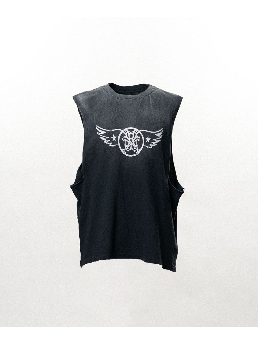 【26SS】"エアロ-カミヤ" ノースリーブ Tシャツ / "AERO-KMY" N/S TEE / ブラック