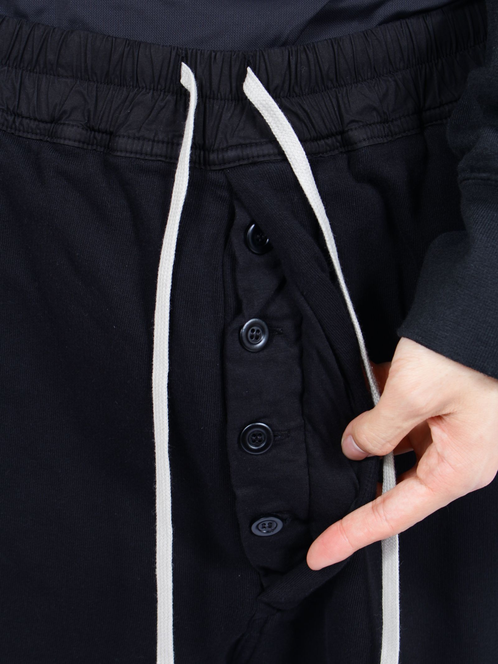【26AW】ワイド プッシャー パンツ スウェット素材 サイドスナップボタン / WIDE PUSHER PANTS / ブラック