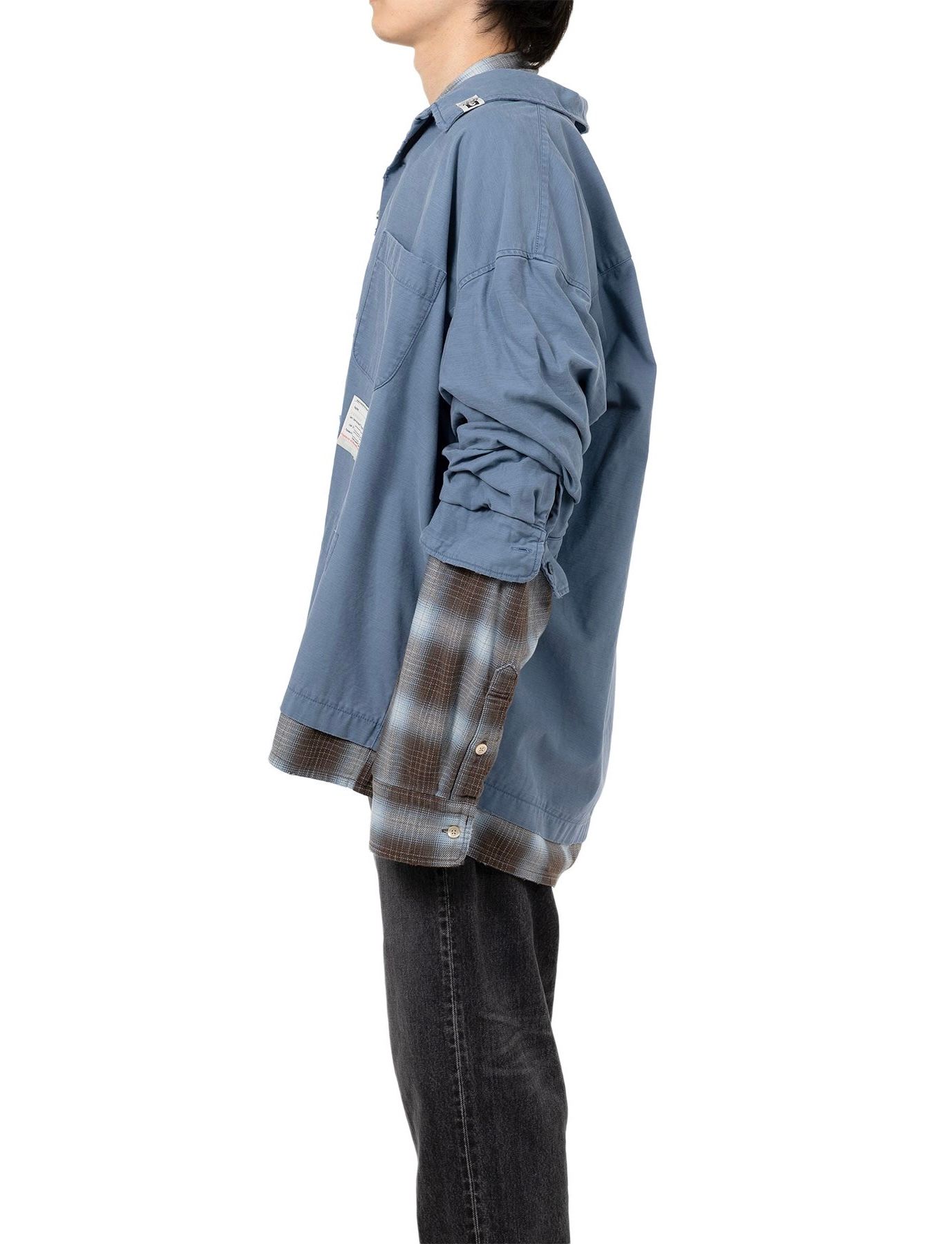 【25AW】レイヤード ロングスリーブ シャツ / LAYERED L/S SHIRTS / ブルー