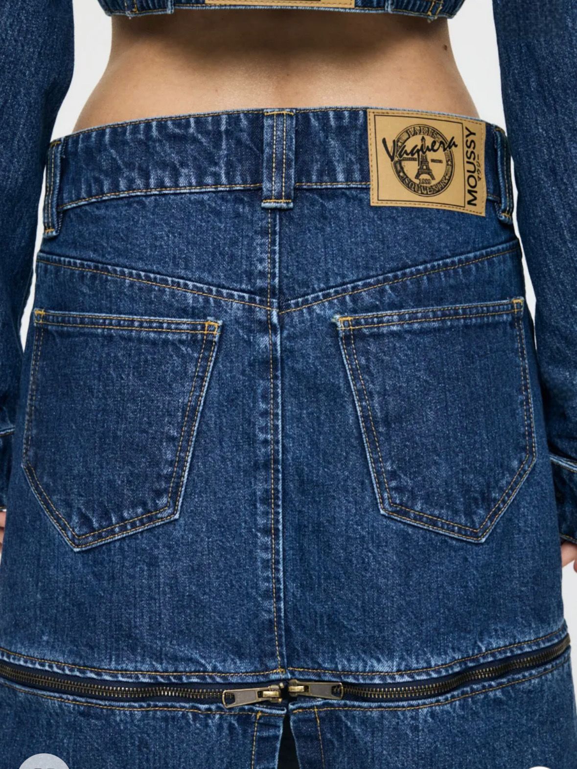 【26SS】ジップデザイン デニム スカート / VQ DENIM SKIRT / ブルー