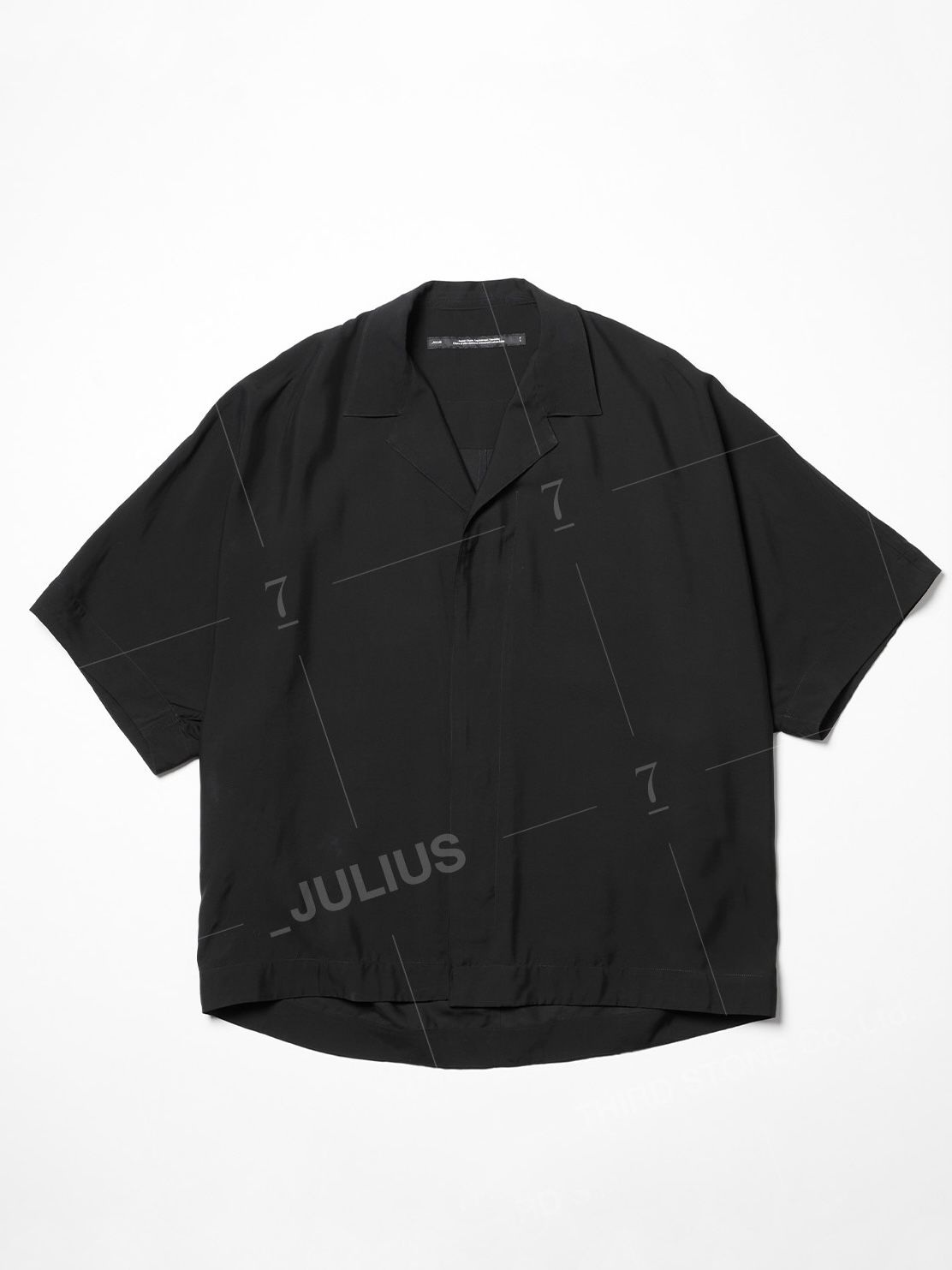 堅実な究極の シャツ 日本製 セブンユリウス 1 JULIUS _7 メンズ 黒 