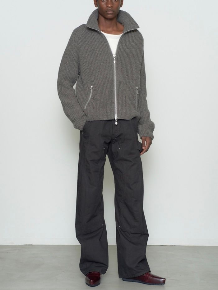 【26AW】ドライバーズ ジップ アップ セーター / DRIVERS ZIP UP SWEATER / TAUPE MELANGE(ブラウン)