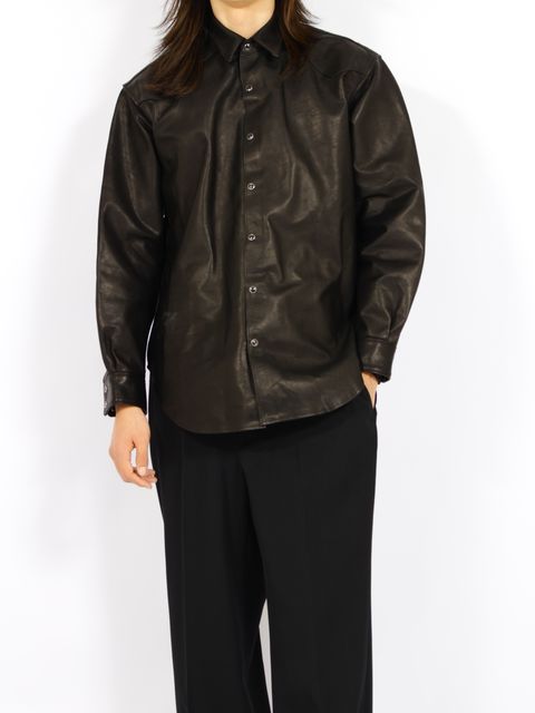 【26AW】ホースレザー シャツ ウエスタンシャツ / HORSE LEATHER SHIRTS / ブラック