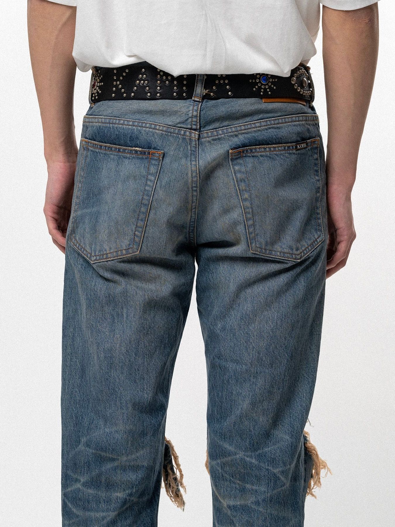 【26SS】ディストレスド スリム ブーツカット ジーンズ / DSTRSD SLM BOOTCT JEANS / インディゴ