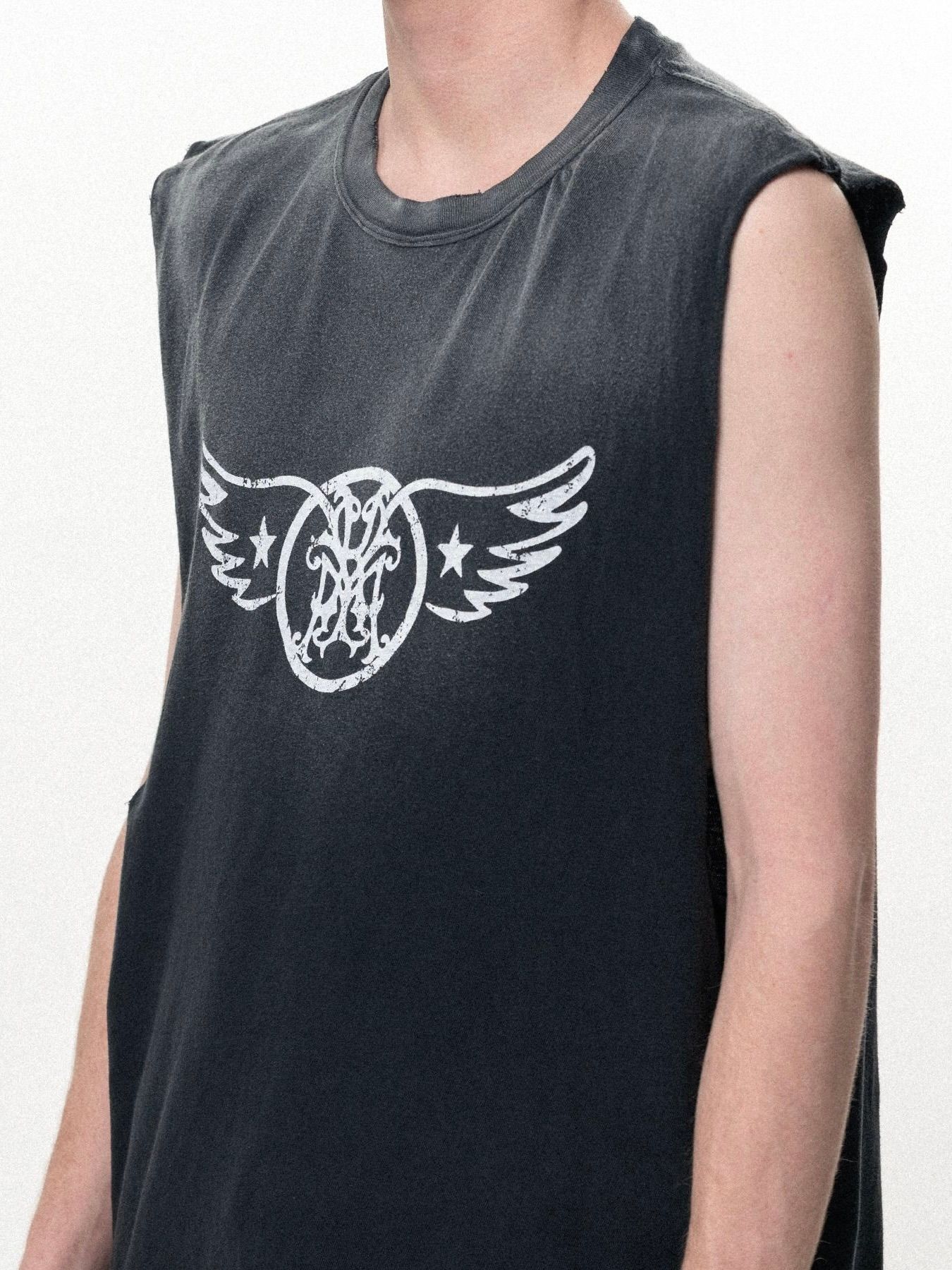 【26SS】"エアロ-カミヤ" ノースリーブ Tシャツ / "AERO-KMY" N/S TEE / ブラック