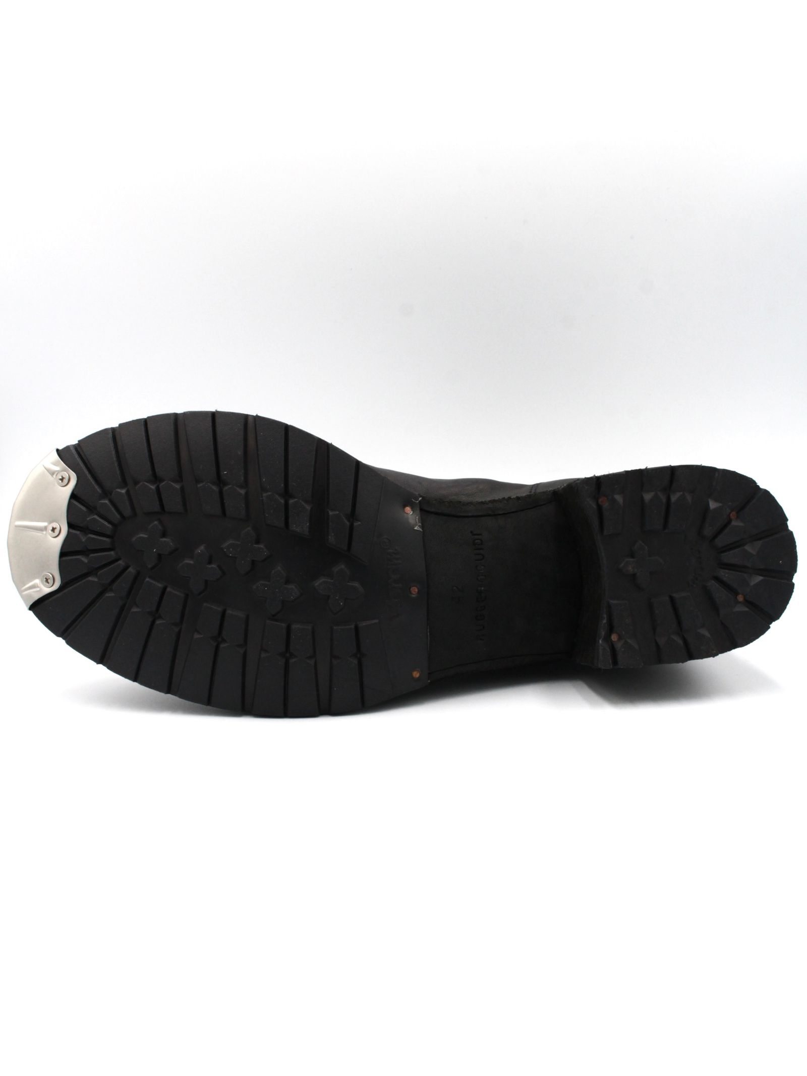 【NB06V】馬革 ホースレザー フルグレイン 表革 バックジップ ブーツ / HORSE FULL GRAIN  BACK ZIP BOOT / ブラック