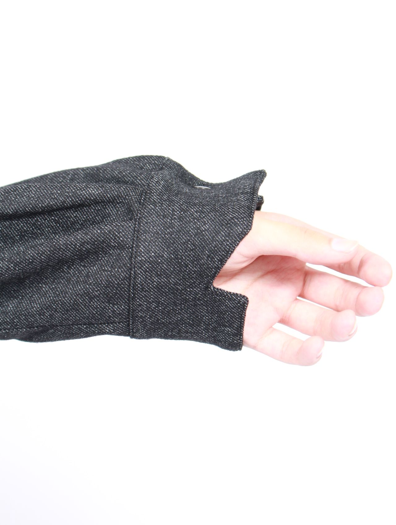 【25AW】ウール カシミヤ パネル 尾州産 ウール 長袖 シャツ  / PANEL SHIRTS WOOLS WOOL / ブラック