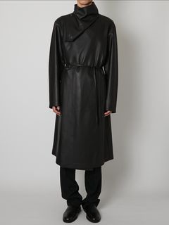【27SS】アンライニング シープ レザー コート トレンチコート / UNLINED SHEEP LEATHER COAT / ブラック