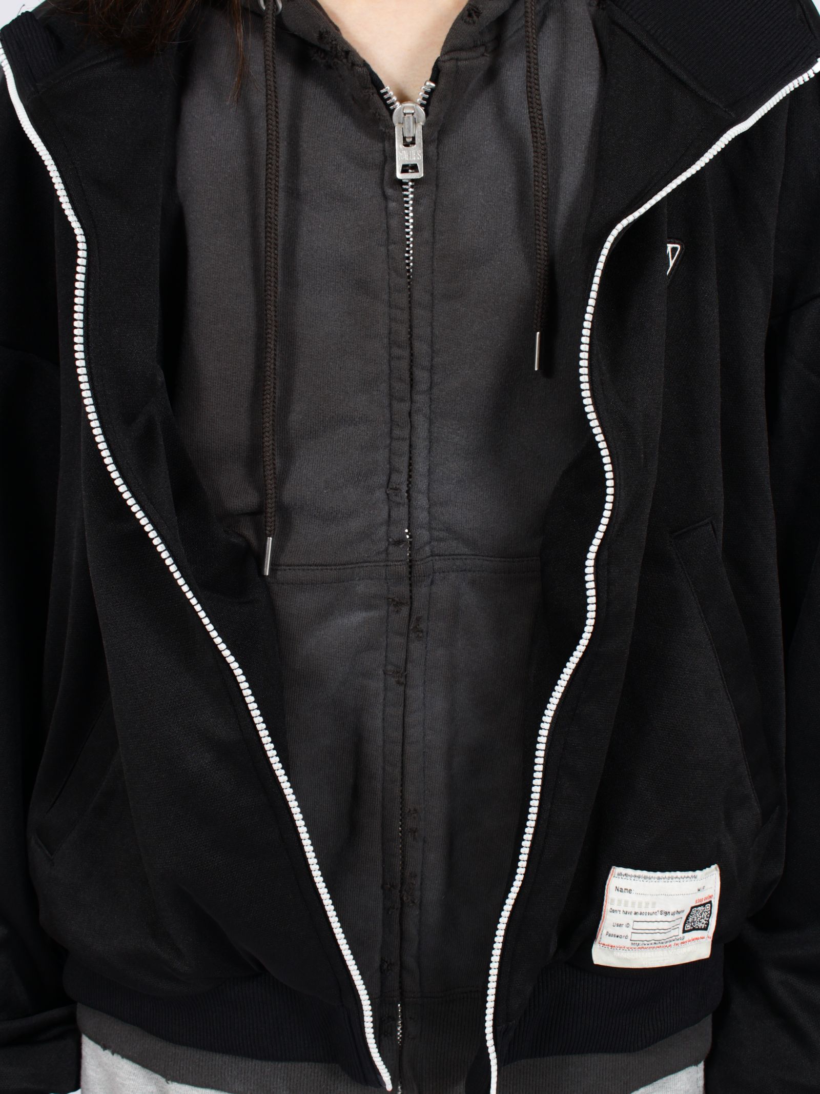 【26AW】 トラック ジャケット レイヤード スウェット パーカー / TRACK JACKET LAYERED / ブラック