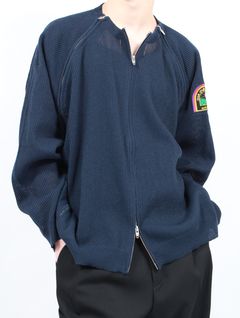 【25SS】3 ジップ リネン ドライバーズ ニット / 3-ZIP LINEN DRIVERS KNIT / ネイビー