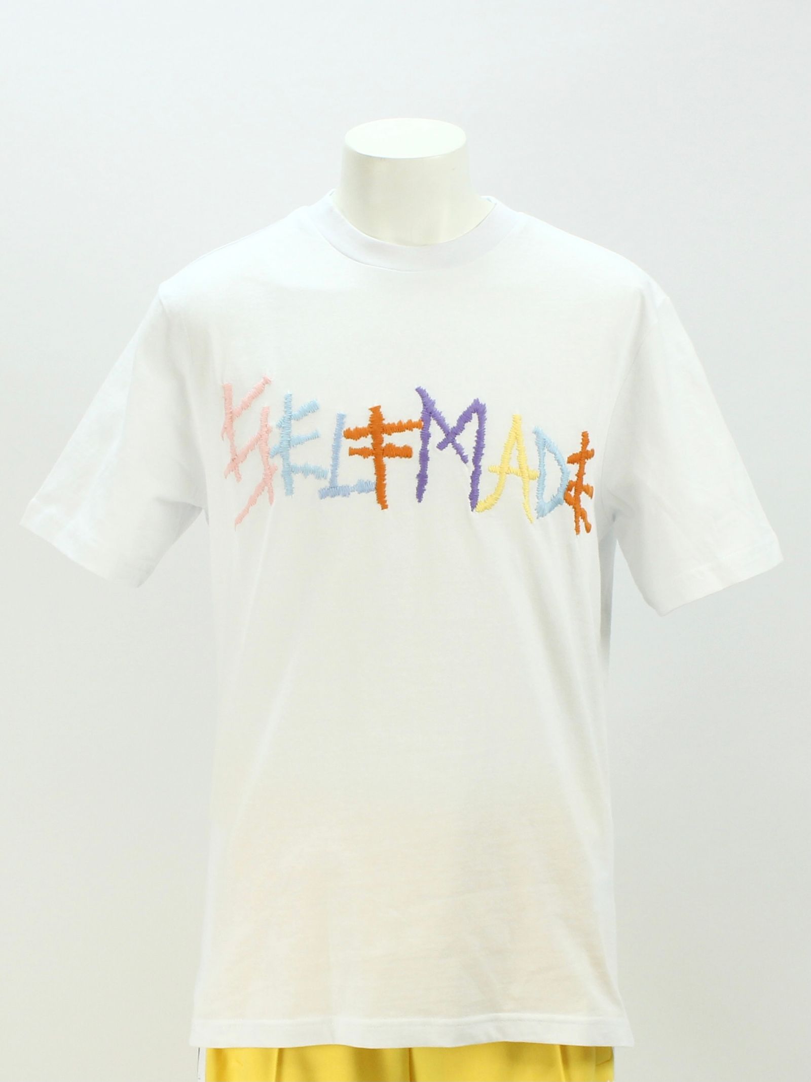 刺繍ロゴ Tシャツ / WHITE T-SHIRT WITH MULTICOLOR LOGO / ホワイト × マルチ
