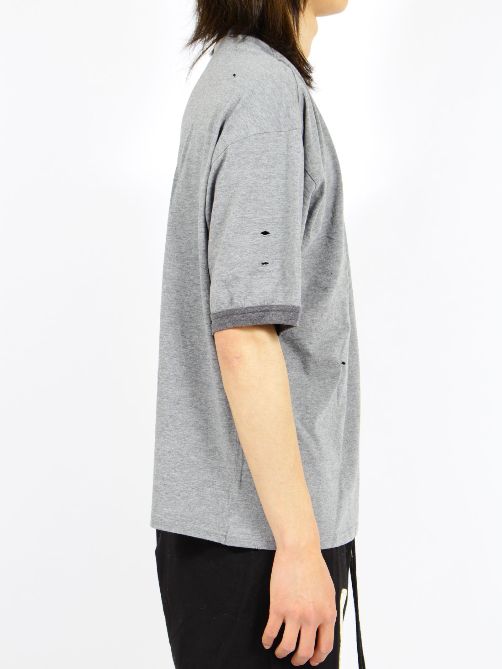 【26SS】ディストレスド トリム Tシャツ 'ASIANBLOOD / DISTRESSED TRIM T SHIRT 'ASIANBLOOD / ブラック