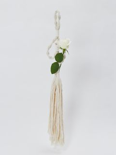 ”COA.”別注 壁掛け フラワーベース / KAKI-OSU:MACRAME FLOWER VASE / ホワイト