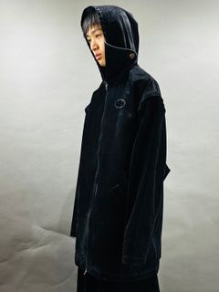 【25AW】フロッキー加工 カバード デニム フーディー コート / COVERED DENIM HOODIE - Coat / ブラック