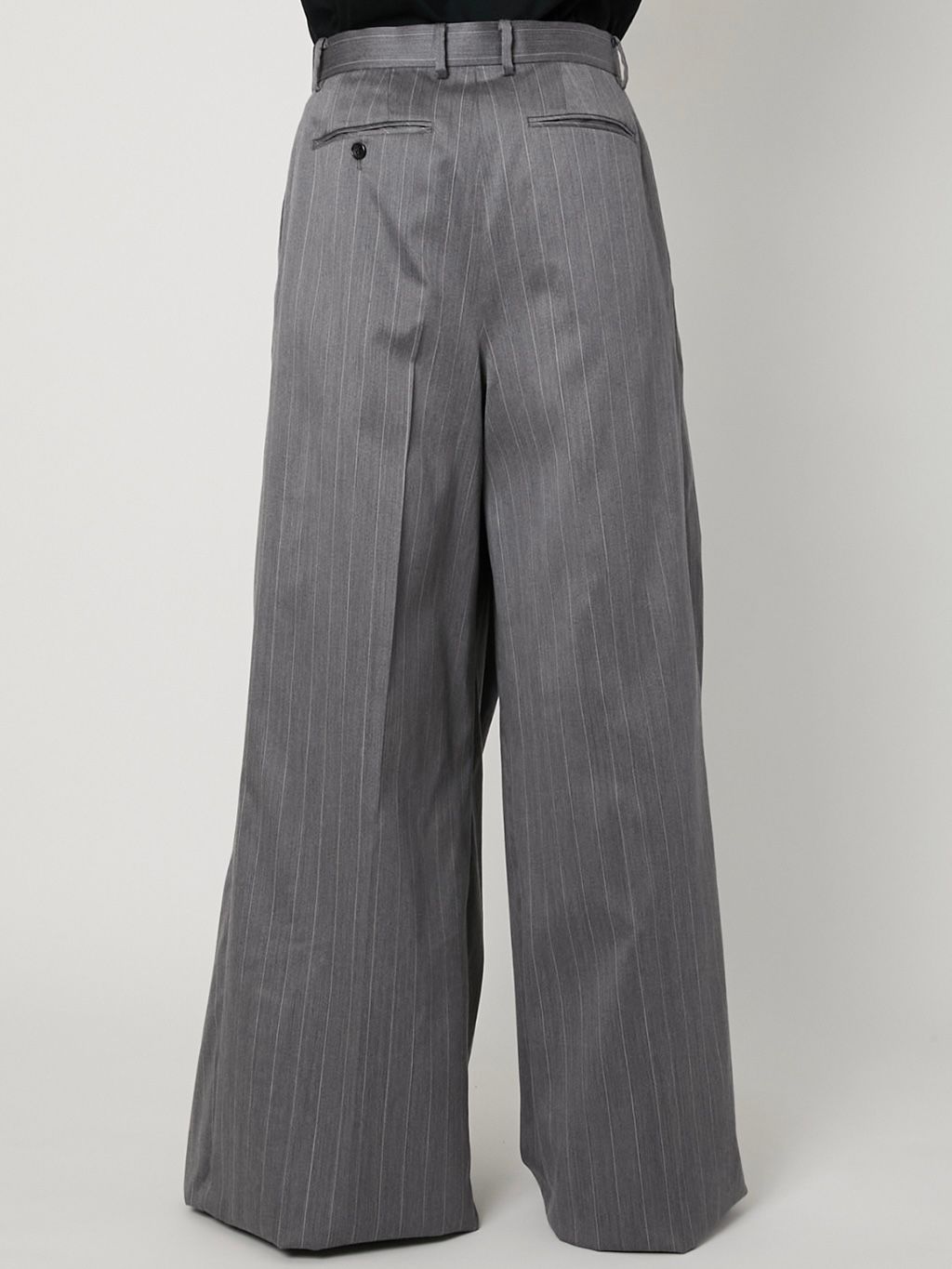 【26SS】ストライプ ラップ パンツ / WRAP PANTS / グレー