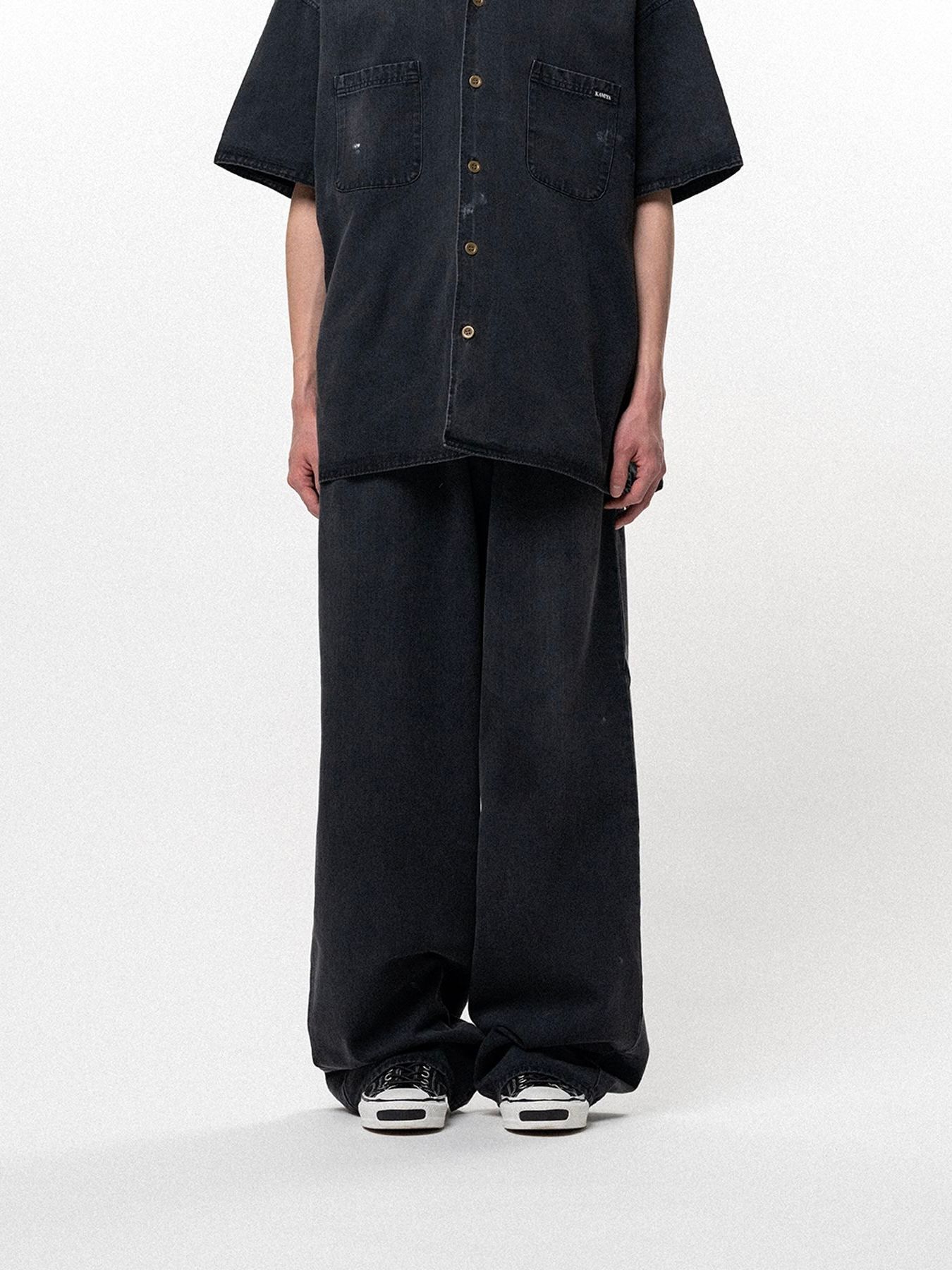 【26SS】テンセル デニム ワイド パンツ / TENCEL DENIM WIDE DENIM PANTS / ブラック