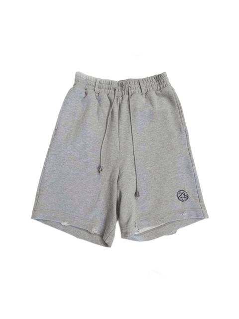 'ペンタグラム' コットン ディストレスド ジャージ ショーツ / COTTON DISTRESSED JERSEY SHORTS 'PENTAGRAM / グレー