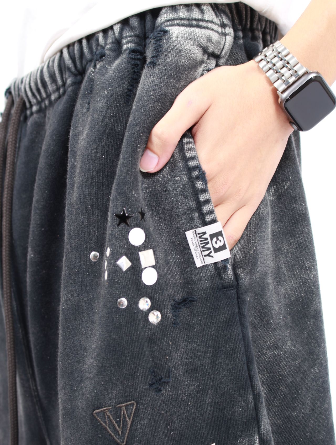 【25AW】エンブリッシュ ブリーチ パンツ / EMBELLISH BLEACH PT / ブラック