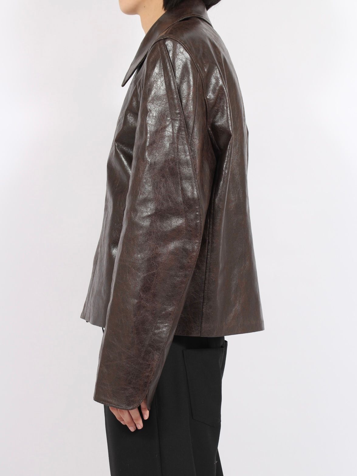【25AW】 ヴィーガン レザー キーン ジャケット / KEANE JACKET / ダークテック（ブラウン）