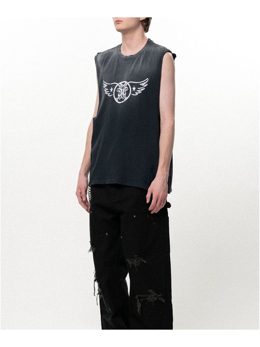 【26SS】"エアロ-カミヤ" ノースリーブ Tシャツ / "AERO-KMY" N/S TEE / ブラック