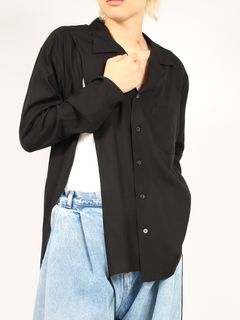 sulvam - 【24SS】開襟 パイピング シャツ / PIPING SHIRT / ブラック 
