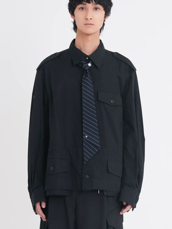 【26AW】 ネクタイ / NOT-TIE "STRIPE＂/ ブラック×ブルー