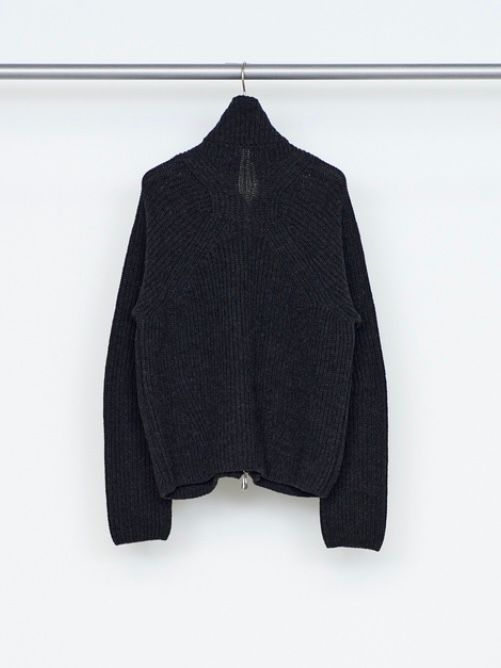 【26AW】ドライバーズ ジップ アップ セーター / DRIVERS ZIP UP SWEATER / BLACK MELANGE(ブラック)
