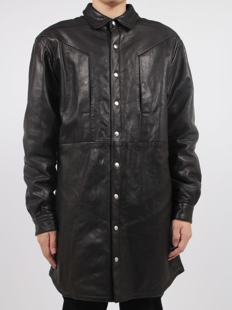 RICK OWENS - 【23FW】ジャンボ フォグポケット レザー アウターシャツ  