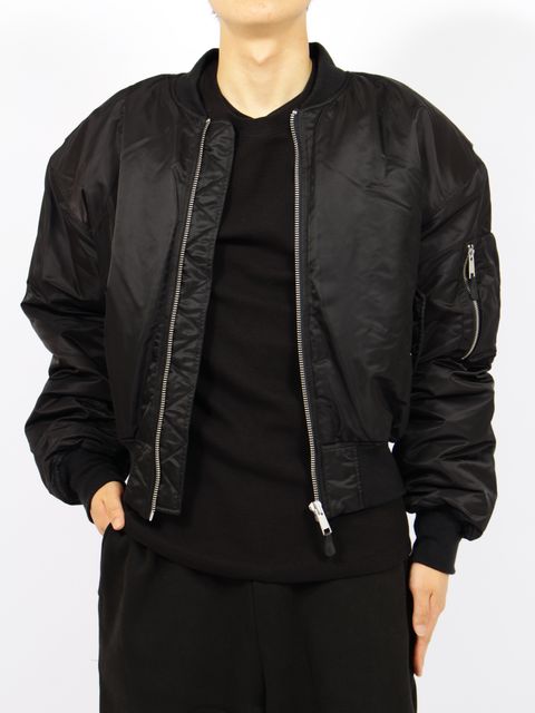 クロップド ブロード ボンバー ジャケット MA-1  / CROPPED BROAD BOMBER / OIL(ブラック)