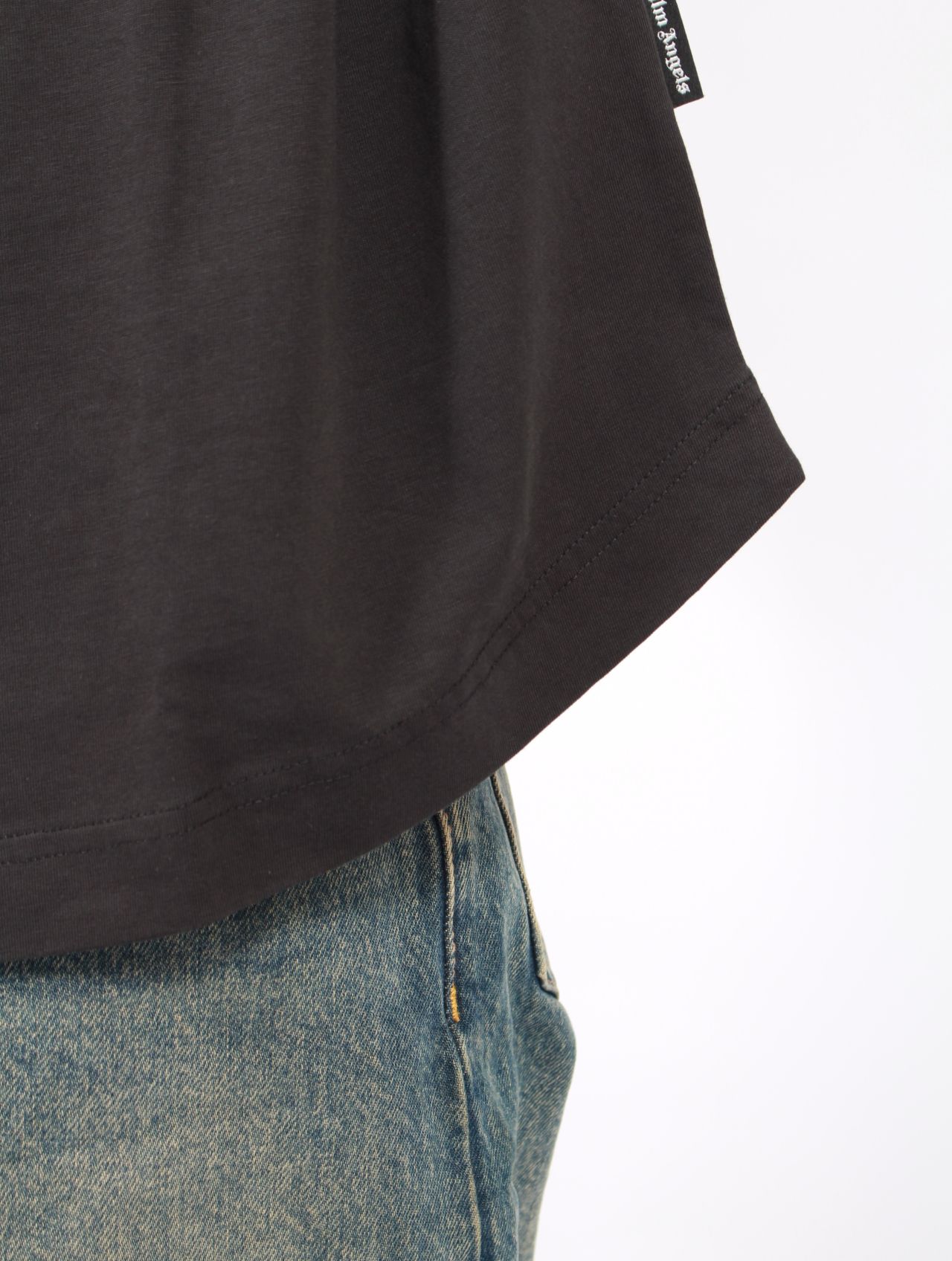 【25AW】定番 バック カーブロゴ オーバー 半袖 Tシャツ / BACK CURVED LOGO OVER TEE / ブラック×ホワイト