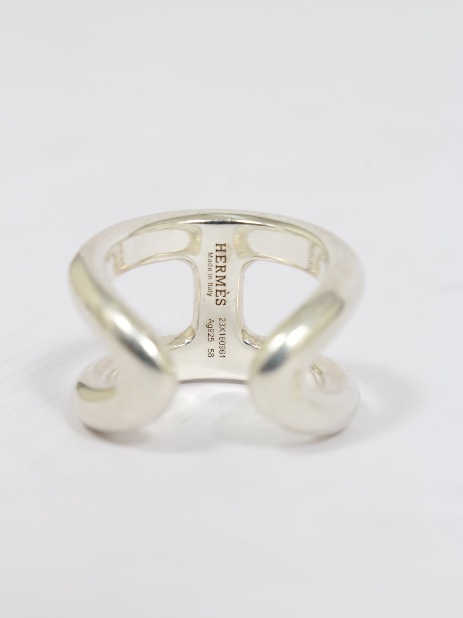 【HERMES VINTAGE】 オスモズ リング GM シルバー925 / OSMOSE RING GM 58 / シルバー