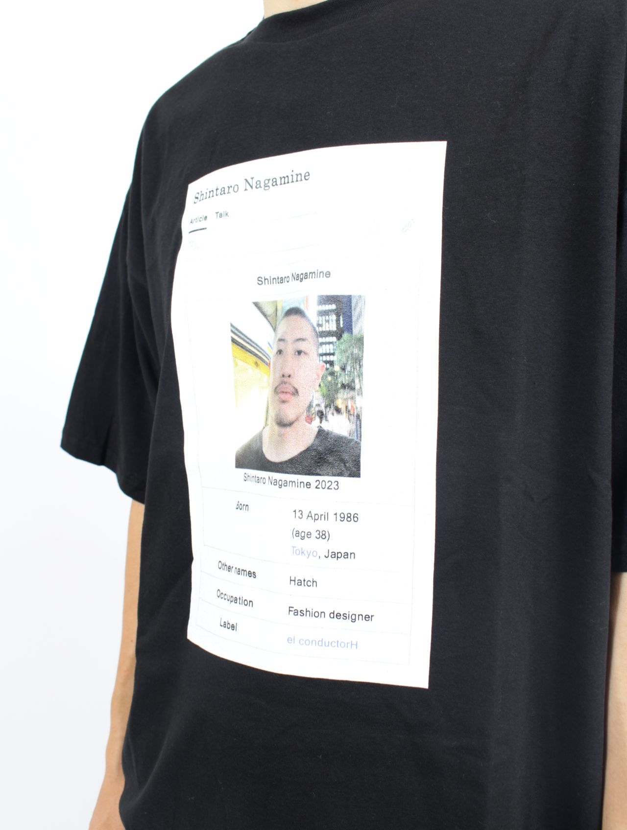 【25AW】ナガミネ ウィキ デザイナー フォト プリント 半袖 Tシャツ / NAGAMINE WIKI T-SHIRT / ブラック