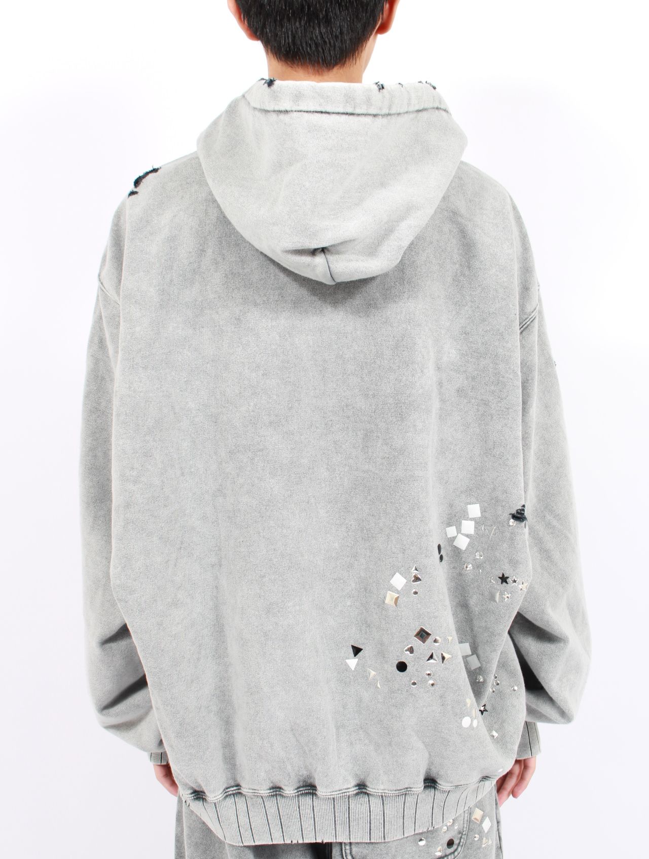 【25AW】エンブリッシュ ブリーチ フーディー / EMBELLISH BLEACH HD / グレー