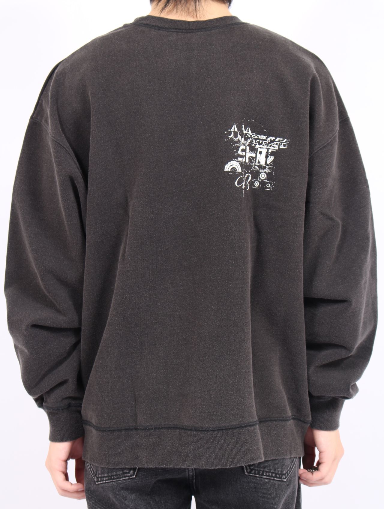 【25AW】佃弘樹 Heartwork Mixed media グラフィック スウェット / Hiroki Tsukuda ART ROBO GRAPHIC SWEAT / ブラック