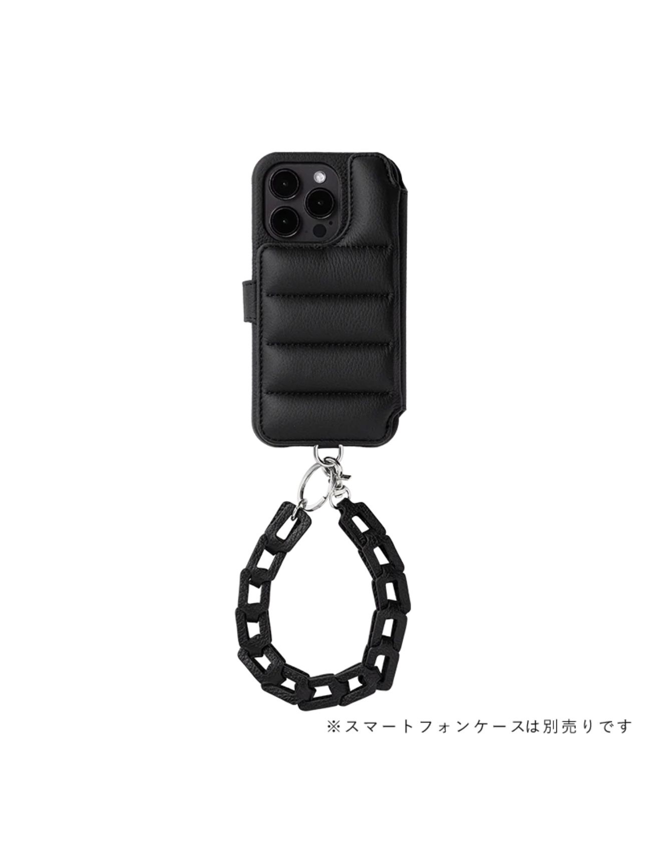 レザーチェーン ハンド ストラップ / HAND STRAP RECTANGLE / ブラック