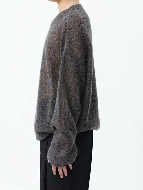 【24AW】モヘア ローゲージ ニット / MOHAIR LOW GAUGE P/O KNIT .12 / チャコール