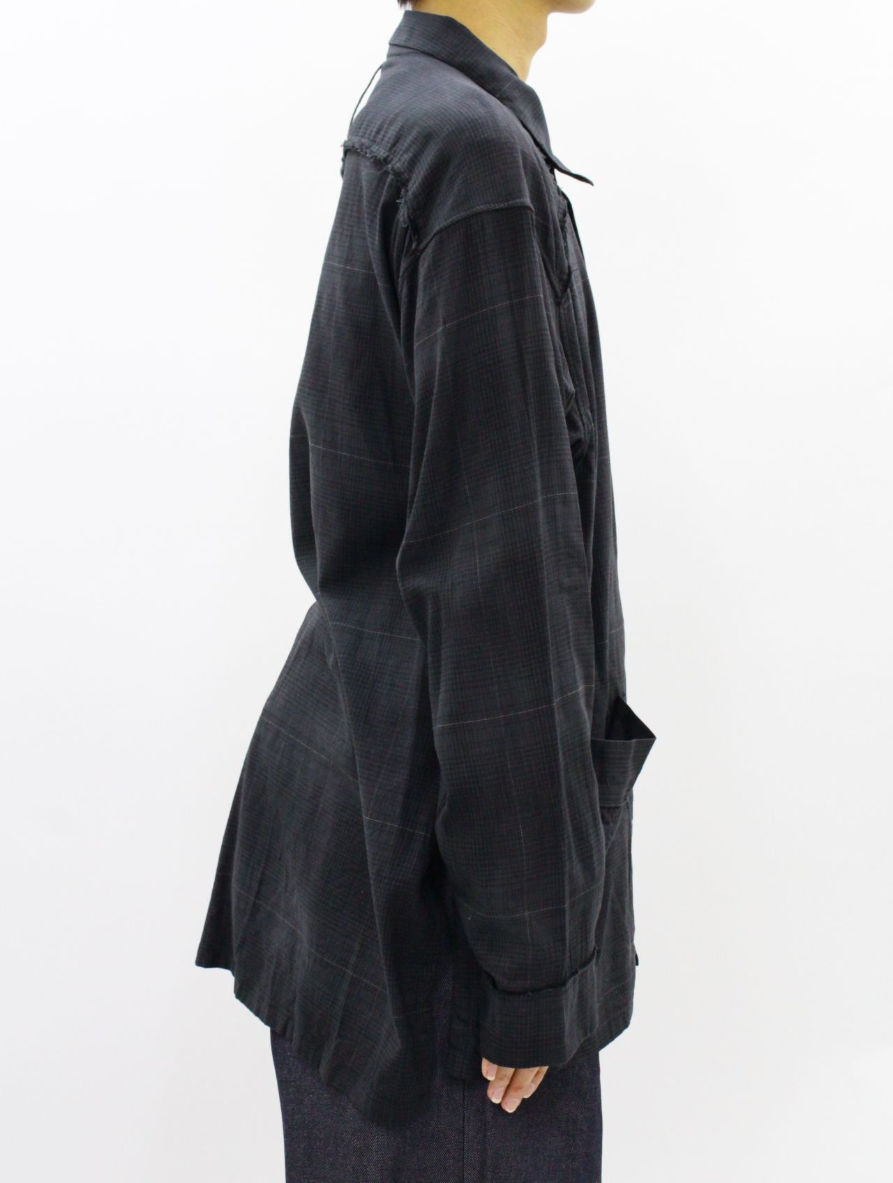 【25SS】オンブレ チェック パジャマ シャツ / OMBRE CHECK PAJAMA SHIRT.13 / ブラック