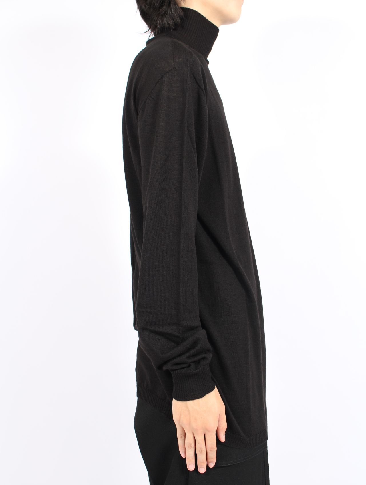 【25AW】オーバーサイズ タートル ニット カットソー / OVERSIZED TURTLE / ブラック