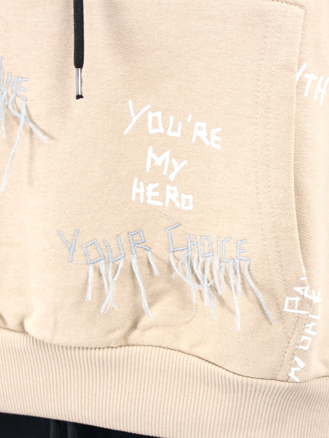 【21AW】総柄 刺繡プリントパーカー / NEW MANIFESTO HOODIE / ベージュ × マルチ