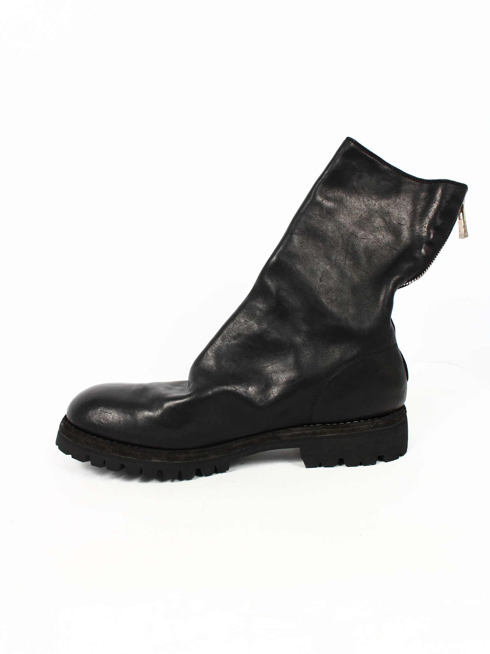 GUIDI - 【788V】バックジップ ブーツ ホース(馬革) フルグレイン レザー / HORSE FULL GRAIN BACK ZIP  HIGH BOOT / ブラック | STORY