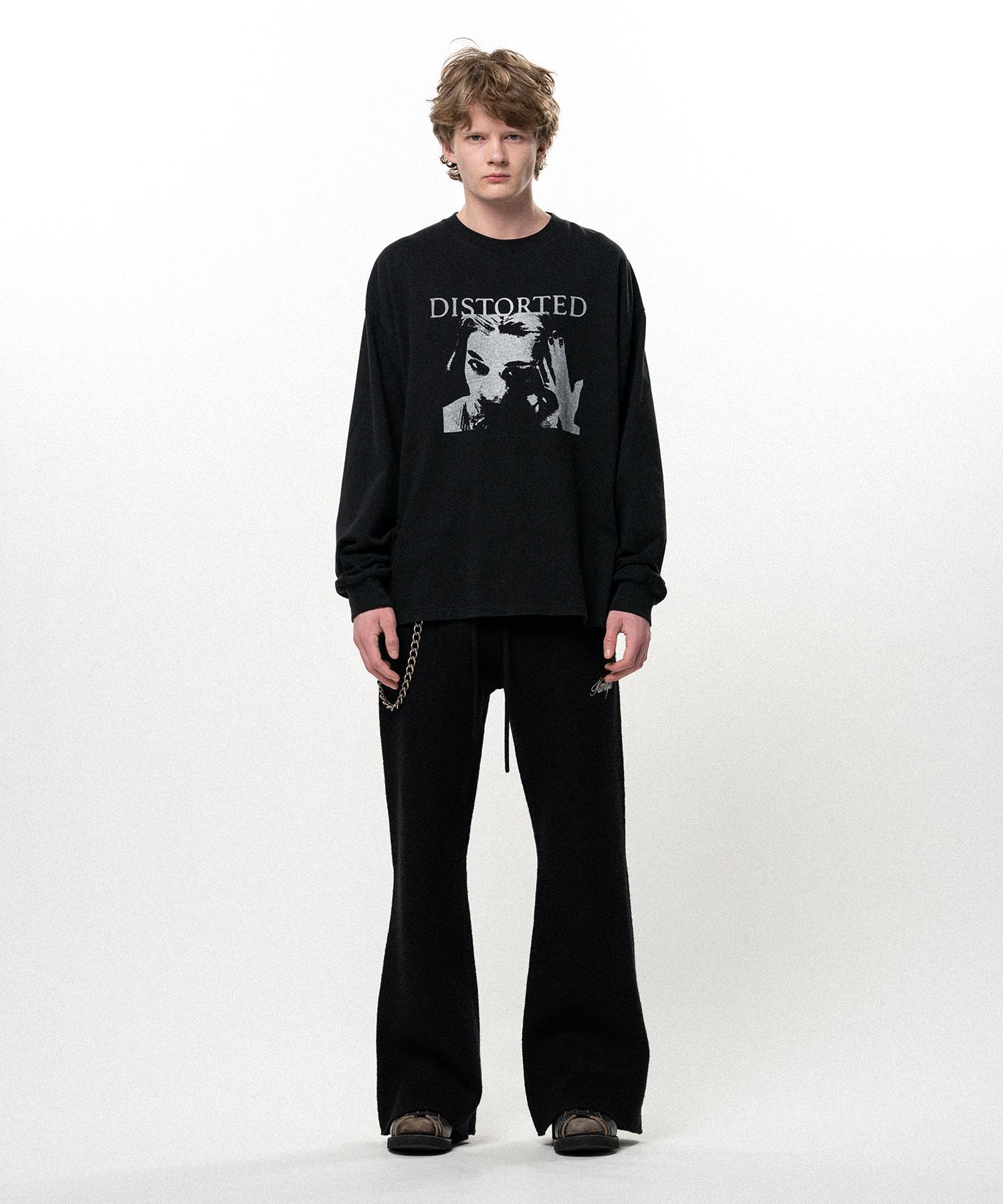 【26AW】ディストーテッド・ガール・ロングスリーブ・ティーシャツ/ "DISTORTED Girl" L/S T-shirt / ブラック