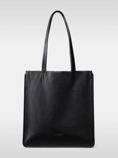 フラット レザー トートバッグ / FLAT LEATHER TOTE / ブラック