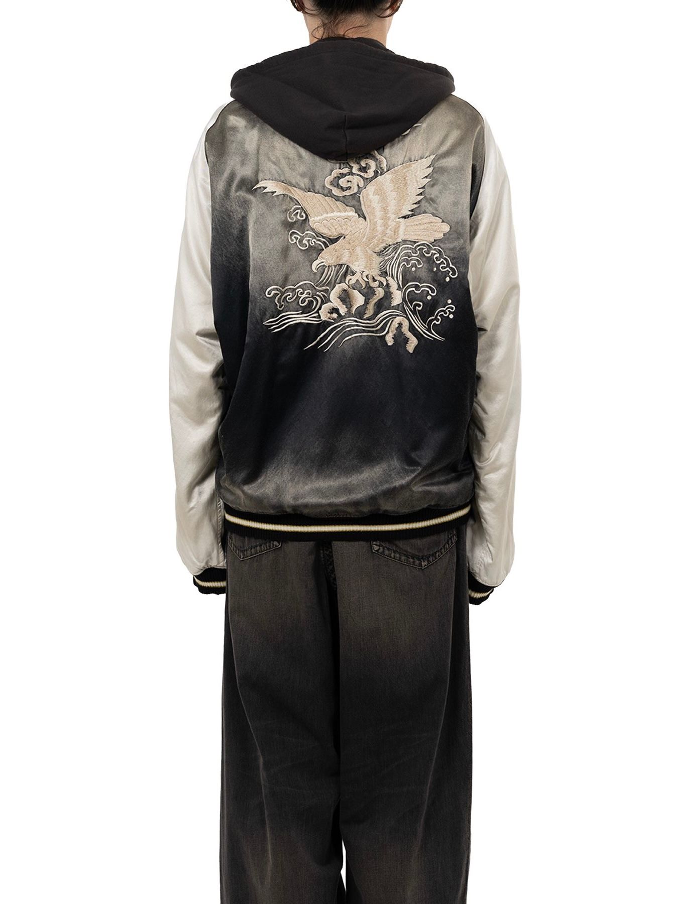 【25AW】リバーシブル フーディー レイヤード スーベニア ジャケット / SOUVENIR JACKET / ブラック