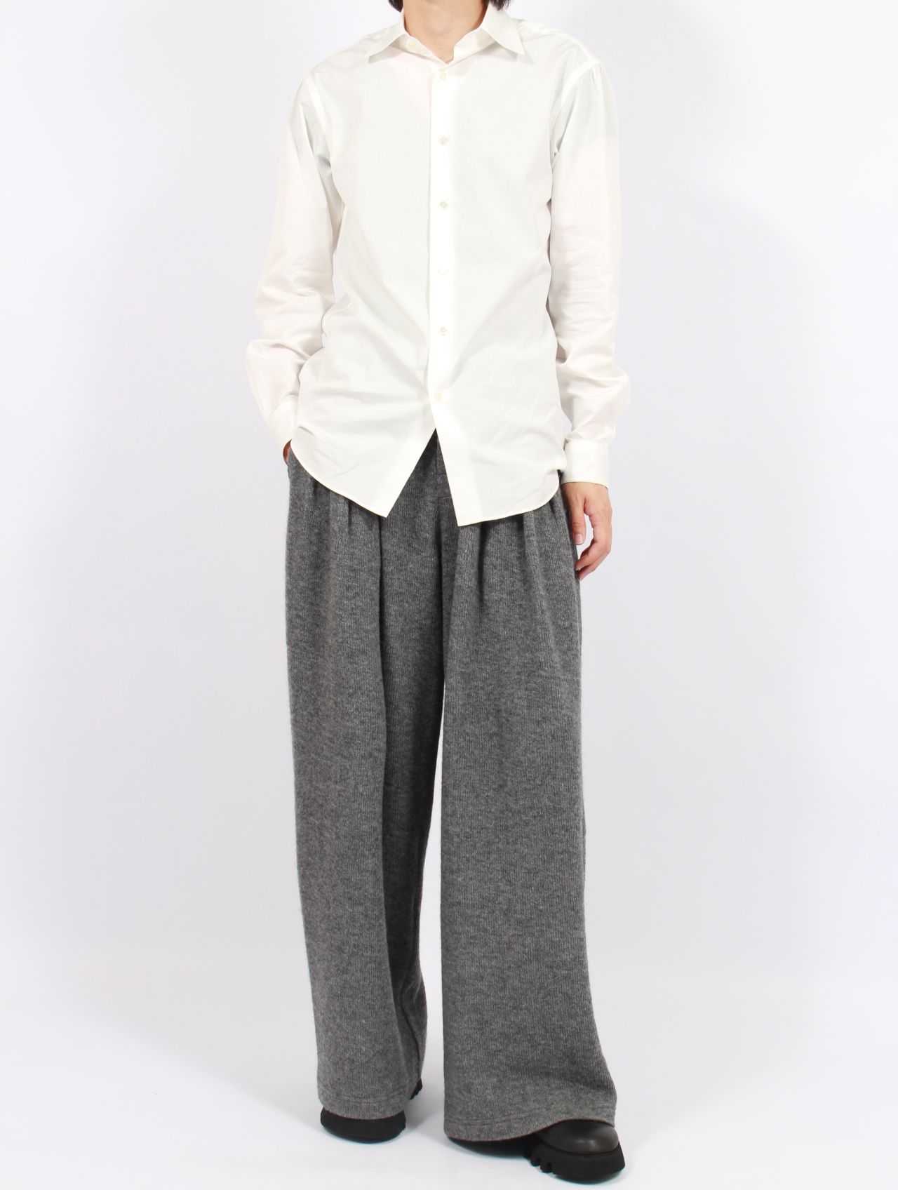 【25AW】ウール ダブル フェイス バギー パンツ / WOOL DOUBLE FACE BAGGY PANTS / グレー