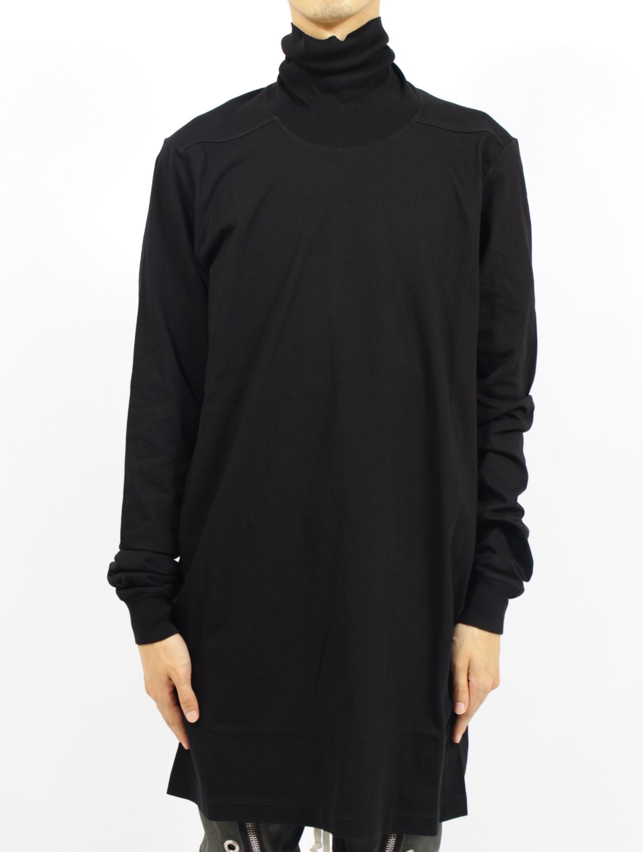 リックオウエンス タートルネック黒長袖カットソー RICK OWENS - 【25AW】タートル カットソー サーフ 長袖 Tシャツ