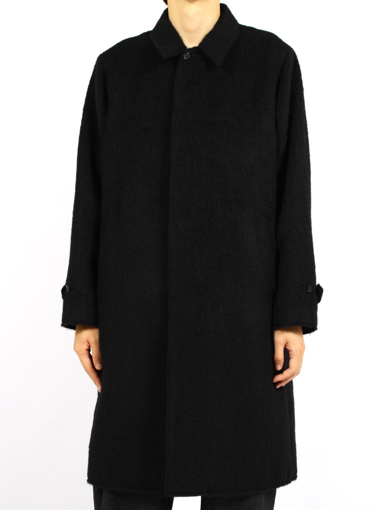 【25AW】アルパカ ステンカラー コート / ALPACA COAT / ブラック